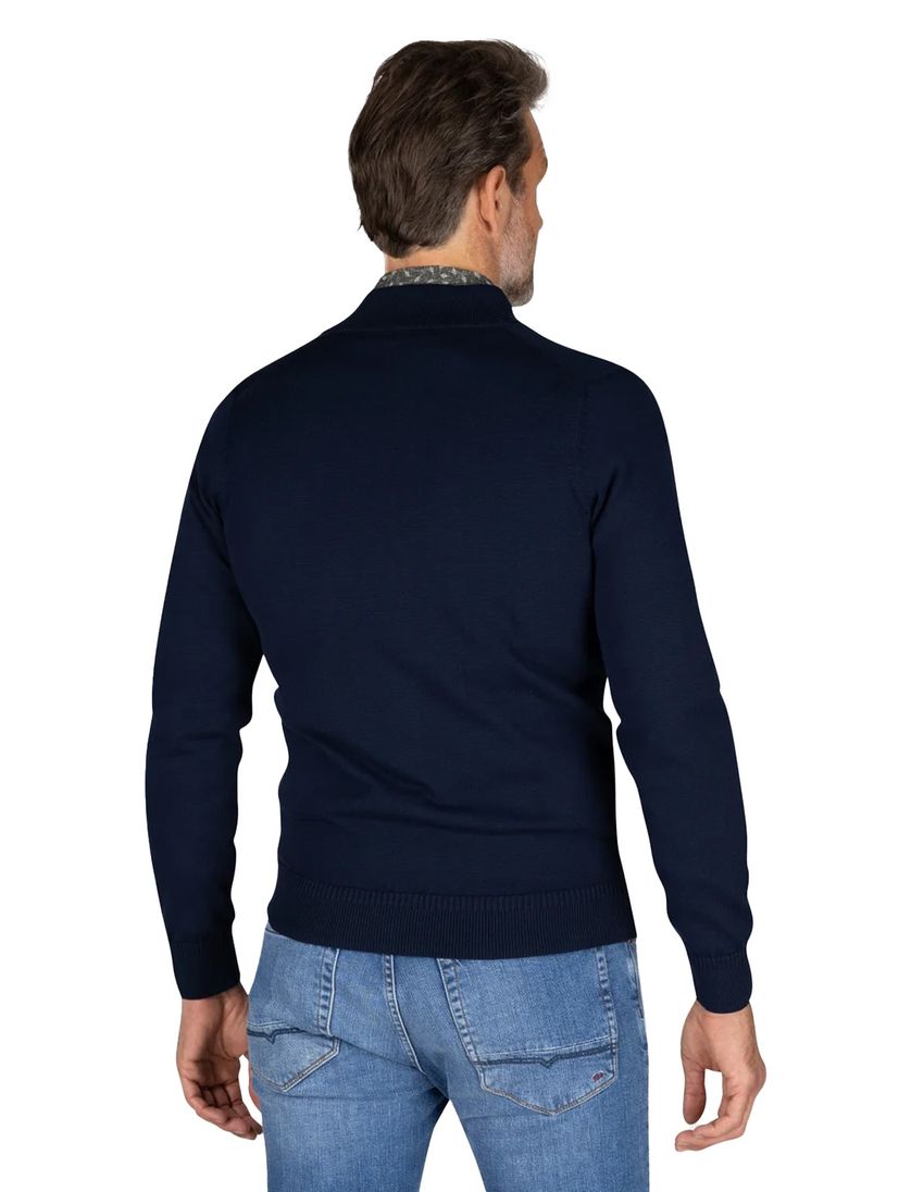 New Zealand vest donkerblauw effen katoen rits normale fit