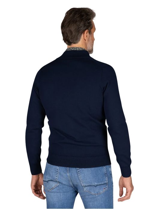 trui New Zealand donkerblauw effen katoen rits