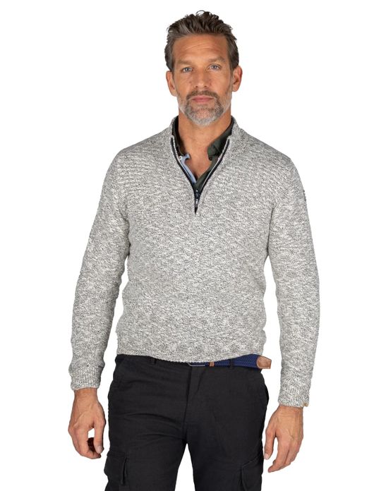 New Zealand trui grijs half zip