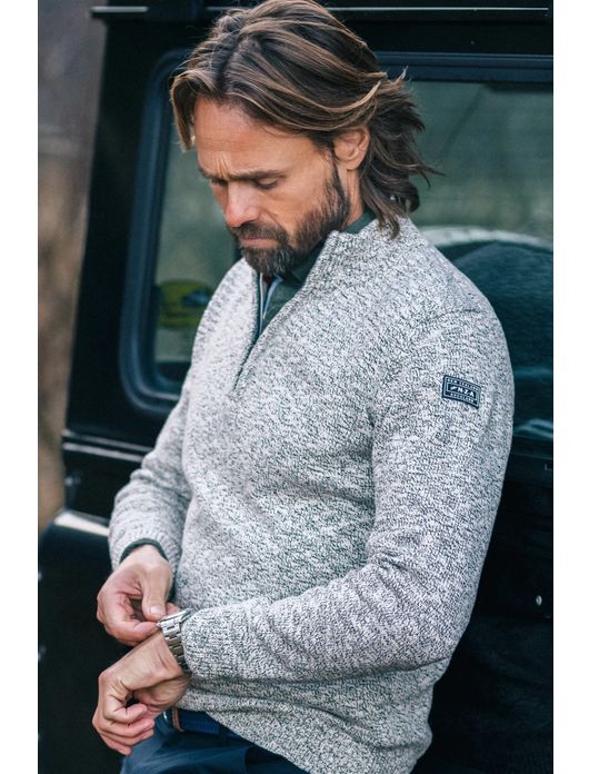 New Zealand trui grijs half zip