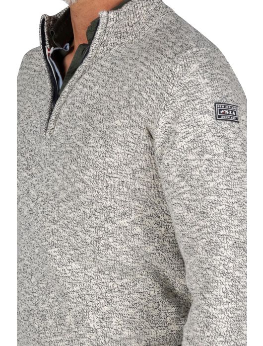 New Zealand trui grijs half zip
