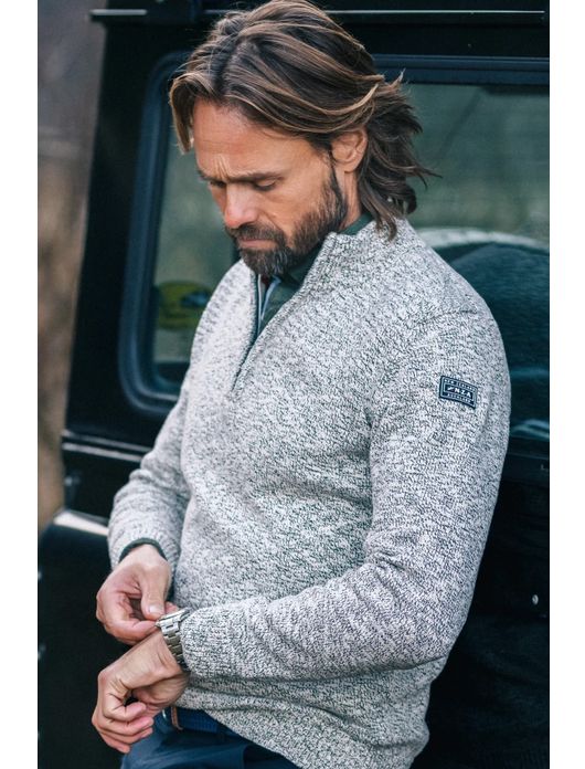 New Zealand trui grijs half zip