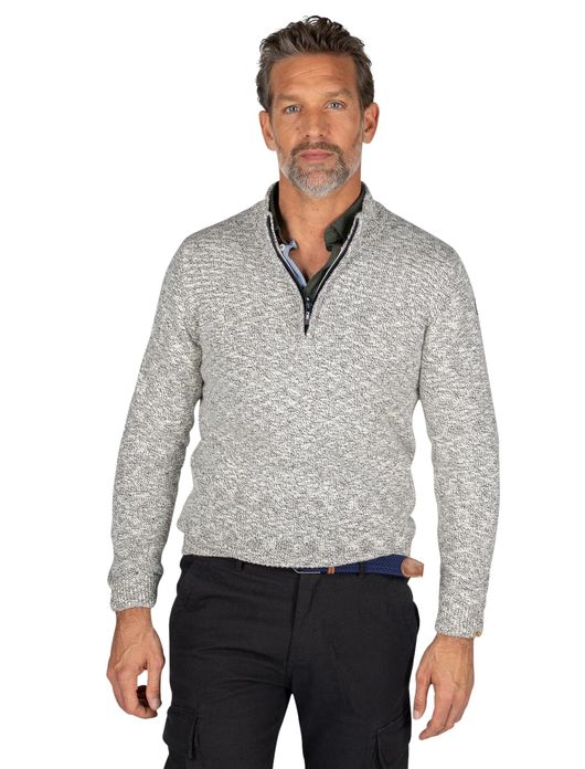 New Zealand trui grijs half zip