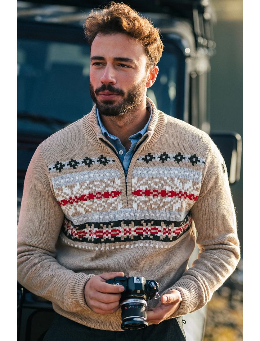 NZA sweater bruin katoen printje