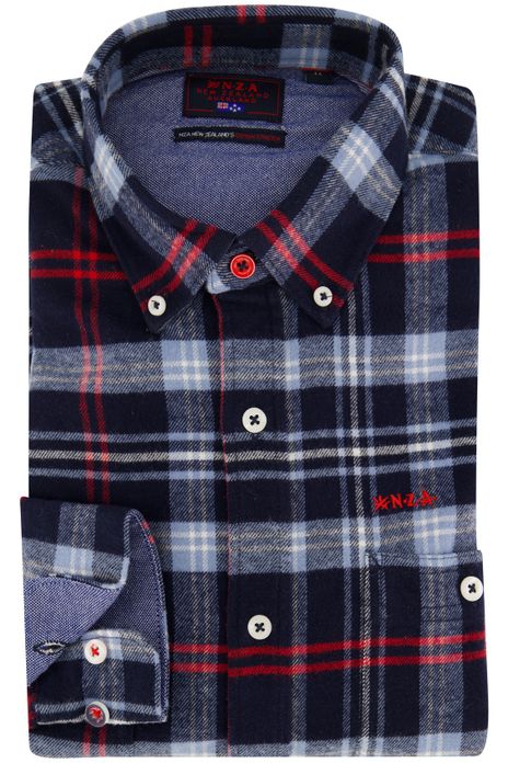 New Zealand overhemd blauw geruit