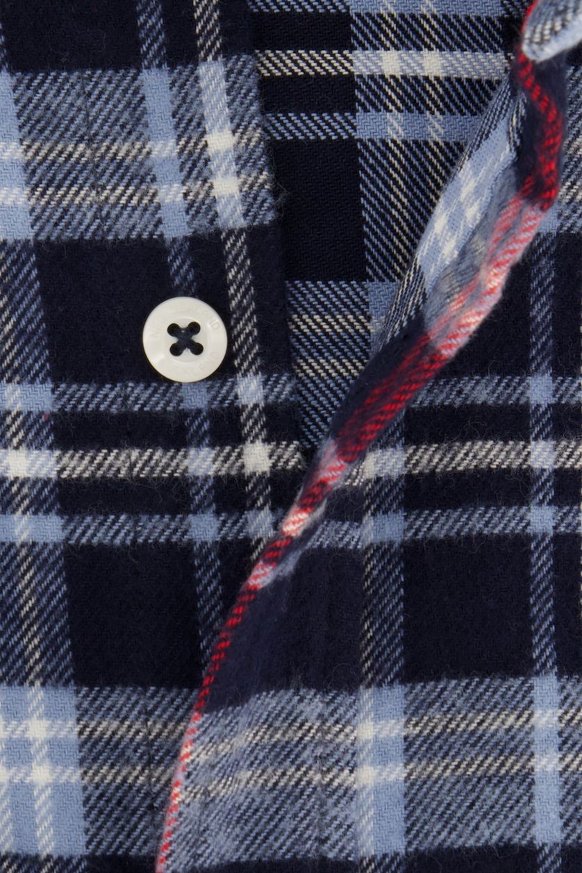 New Zealand overhemd blauw geruit normale fit