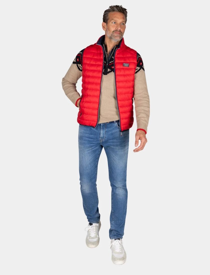 bodywarmer NZA rood effen polyamide normale fit