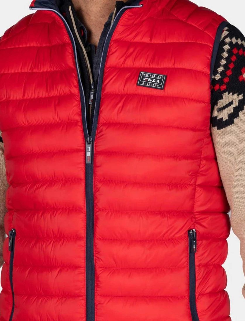bodywarmer NZA rood effen polyamide normale fit
