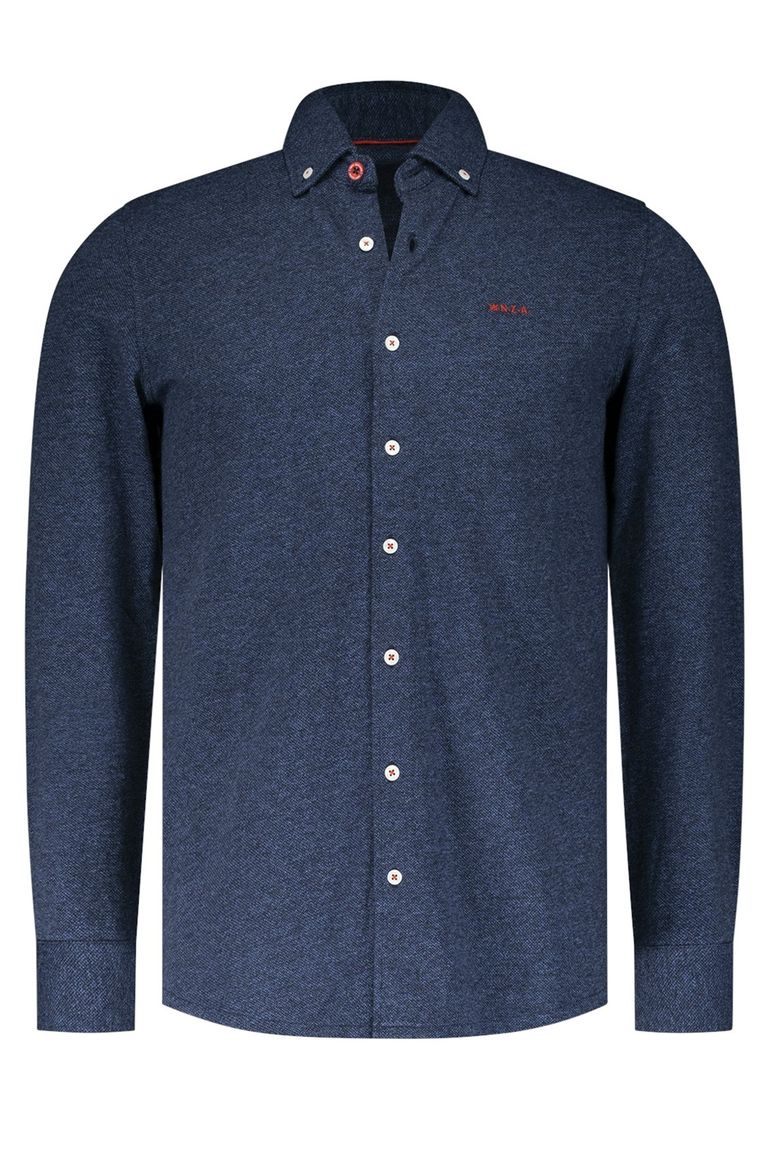 New Zealand overhemd blauw gemeleerd