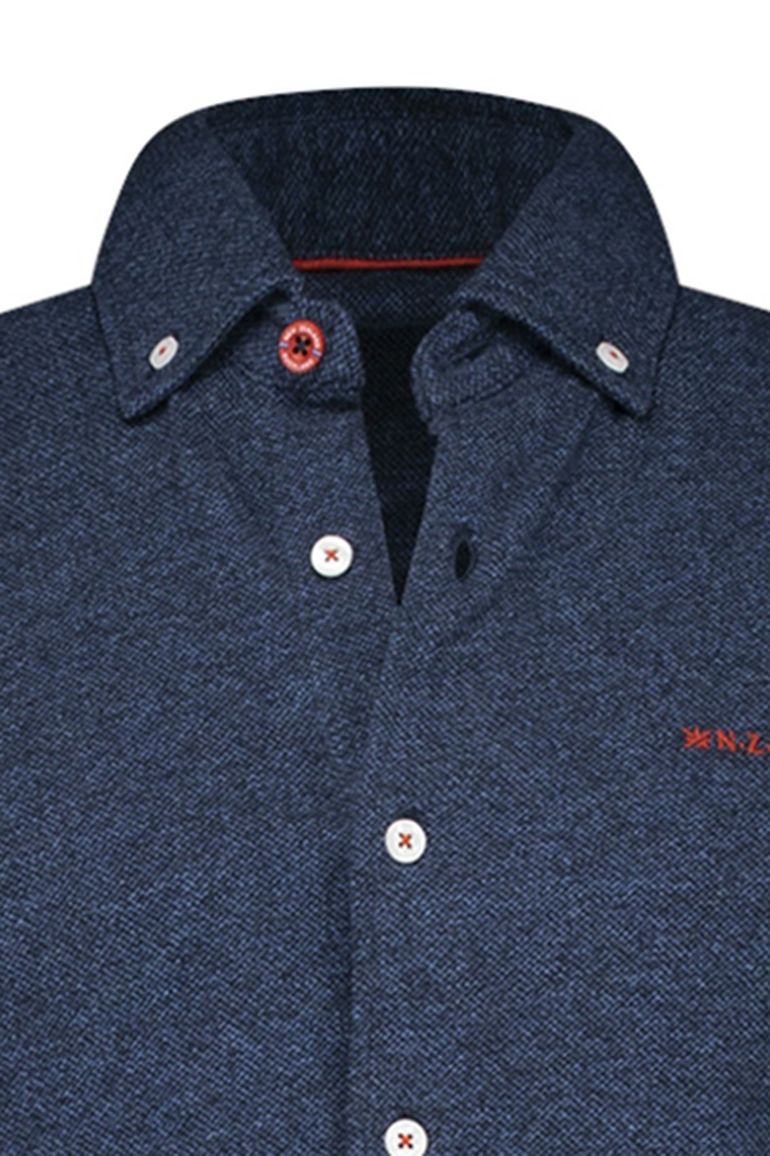 New Zealand overhemd blauw gemeleerd