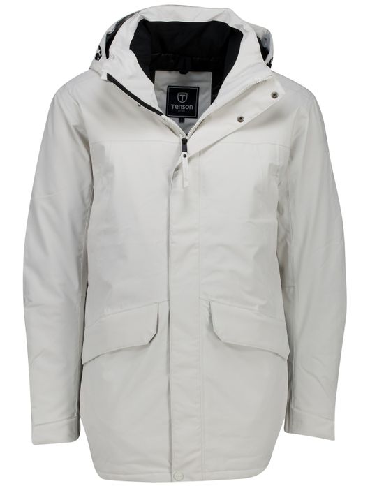 winterjas wit Tenson Chris parka met capuchon