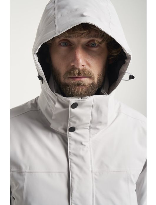 winterjas wit Tenson Chris parka met capuchon