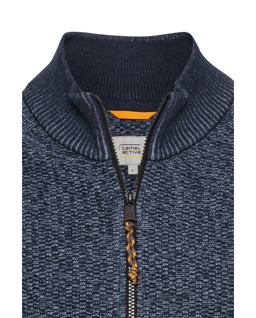 Camel Active Vest blauw hoge hals