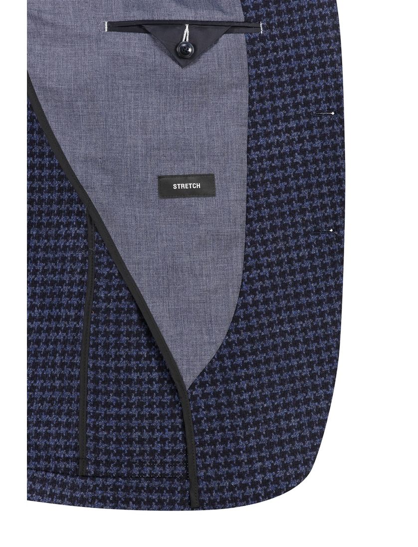 Digel colbert donkerblauw geprint normale fit