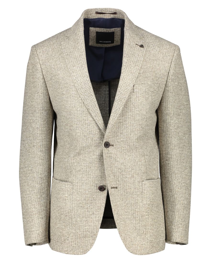 Roy Robson colbert beige geruit normale fit