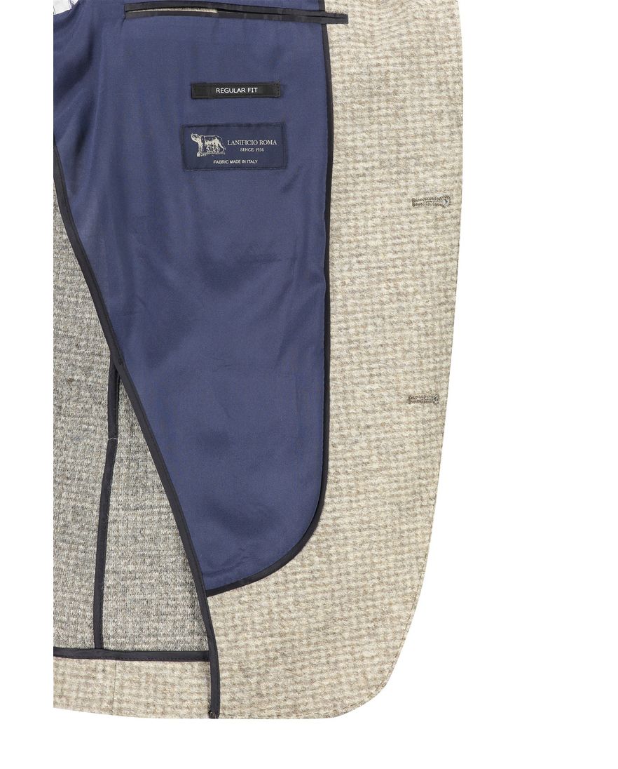 Roy Robson colbert beige geruit normale fit