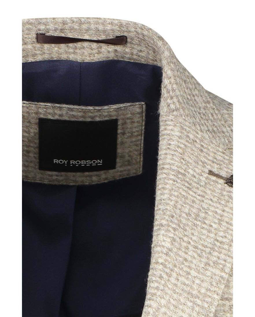 Roy Robson colbert beige geruit normale fit