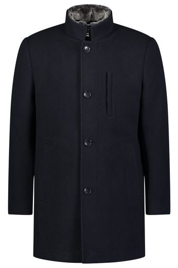 Roy Robson Roy Robson mantel donkerblauw uitneembare voering