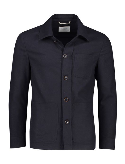 Carl Gross overshirt donkerblauw effen