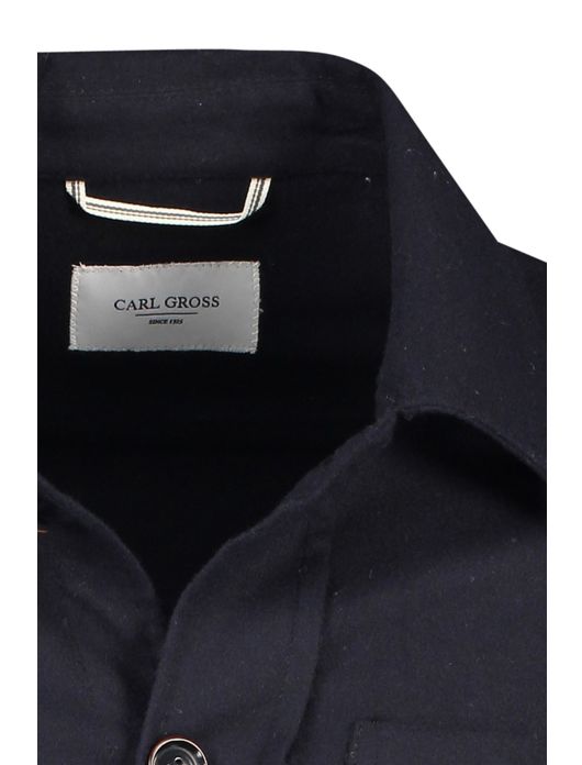 Carl Gross overshirt donkerblauw effen