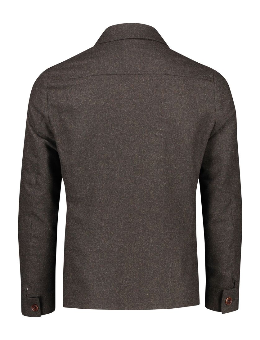 Carl Gross overshirt bruin effen normale fit
