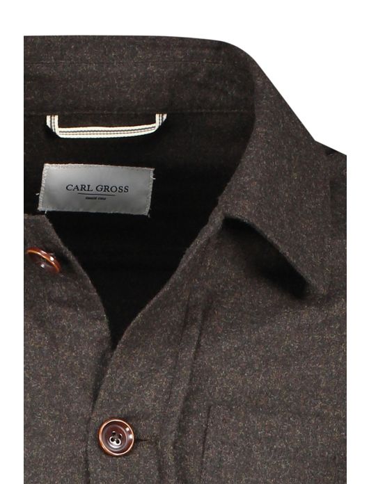 Carl Gross overshirt bruin effen