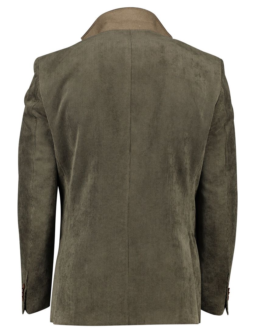 Carl Gross colbert groen modern fit corduroy borstzak