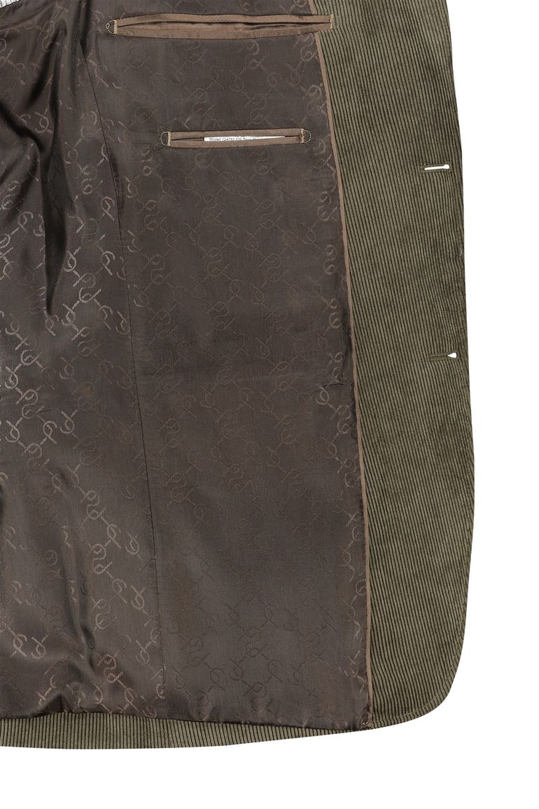 Carl Gross colbert groen modern fit corduroy borstzak