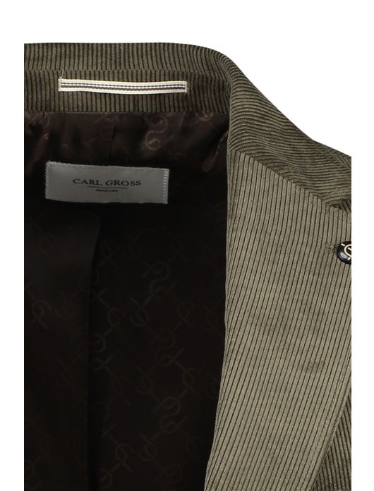Carl Gross colbert groen modern fit corduroy borstzak