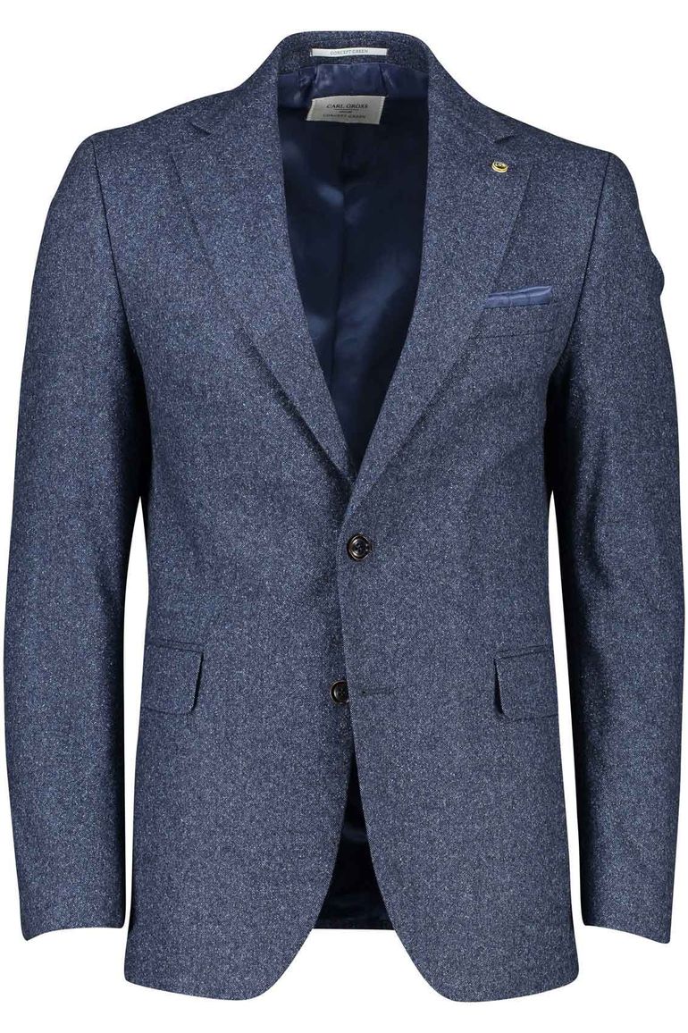Carl Gross colbert donkerblauw Sharp Fit gemêleerd wol