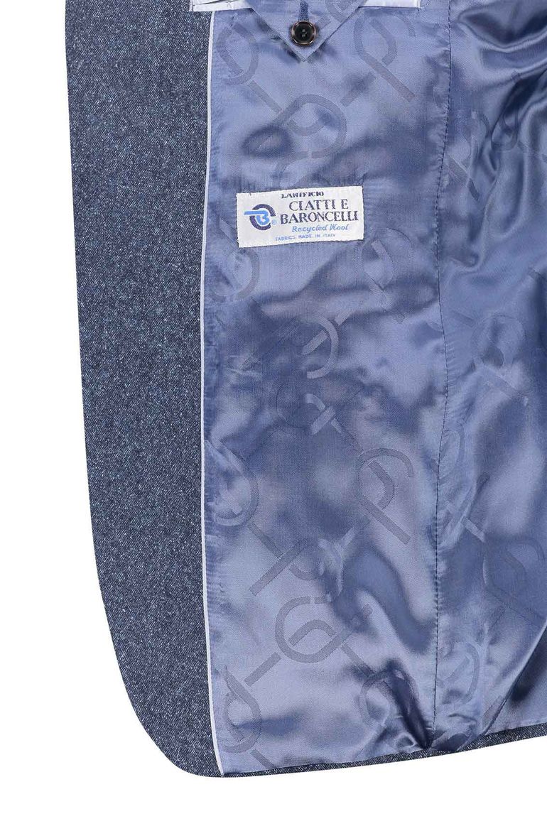 Carl Gross colbert donkerblauw Sharp Fit gemêleerd wol