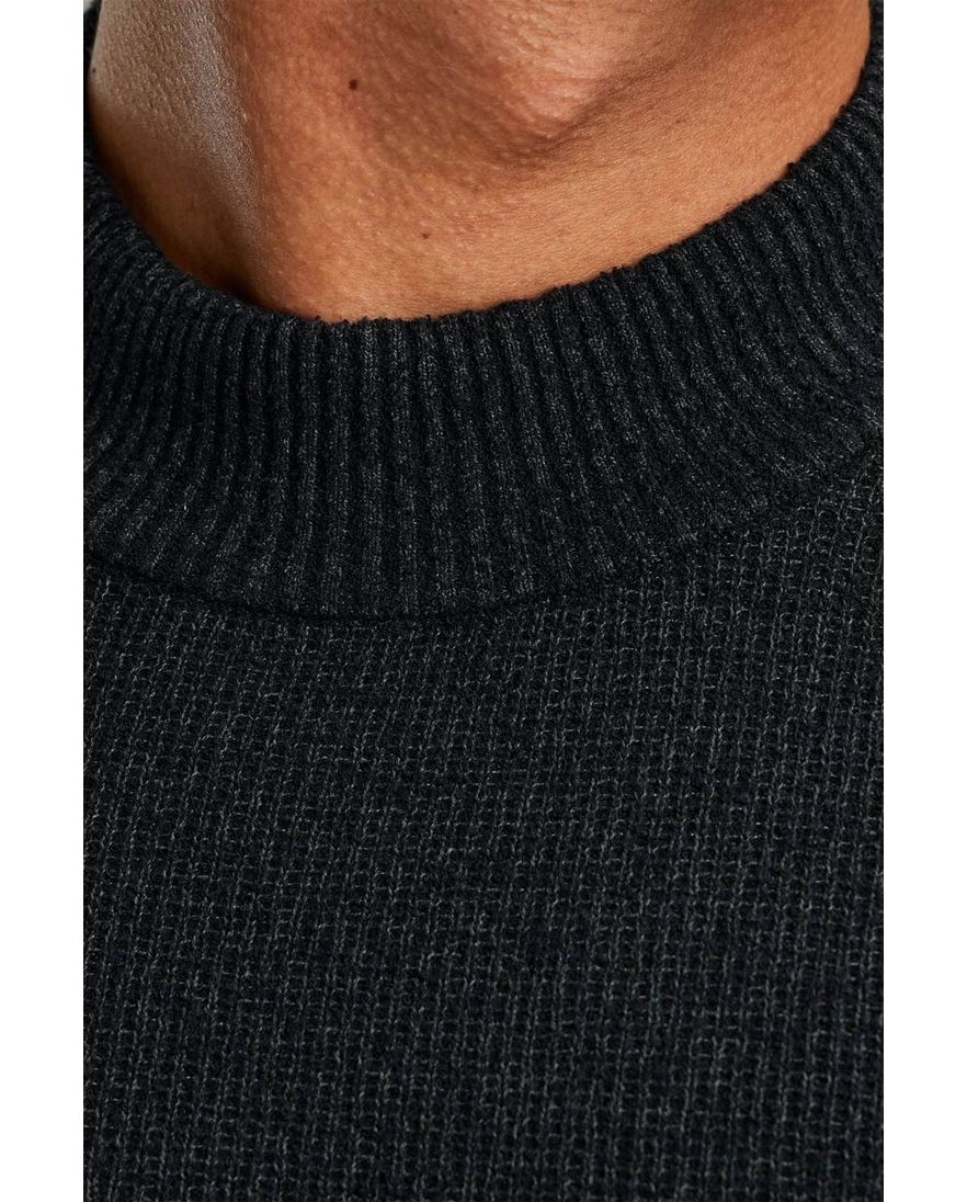 Cast Iron trui turtleneck effen zwart katoen normale fit