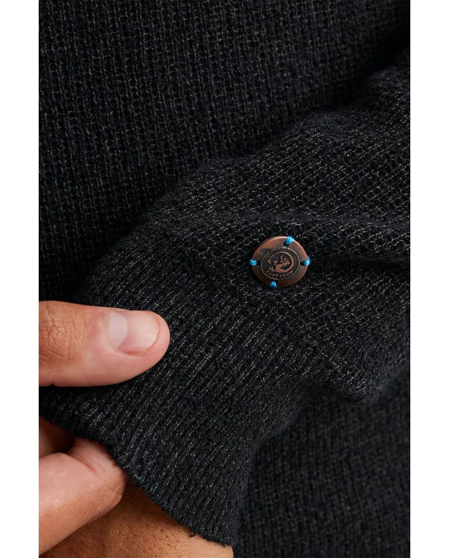 Cast Iron trui turtleneck effen zwart katoen normale fit