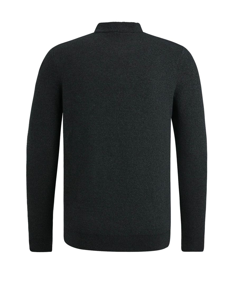 Cast Iron trui turtleneck effen zwart katoen normale fit