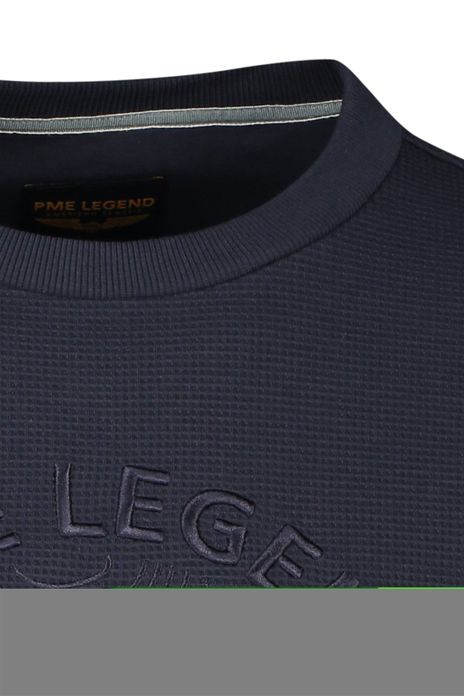 PME Legend trui ronde hals donkerblauw effen