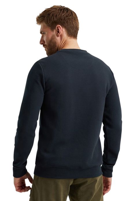 PME Legend trui ronde hals donkerblauw effen
