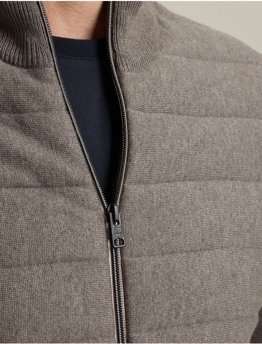 vest Vanguard beige effen katoen outdoor rits