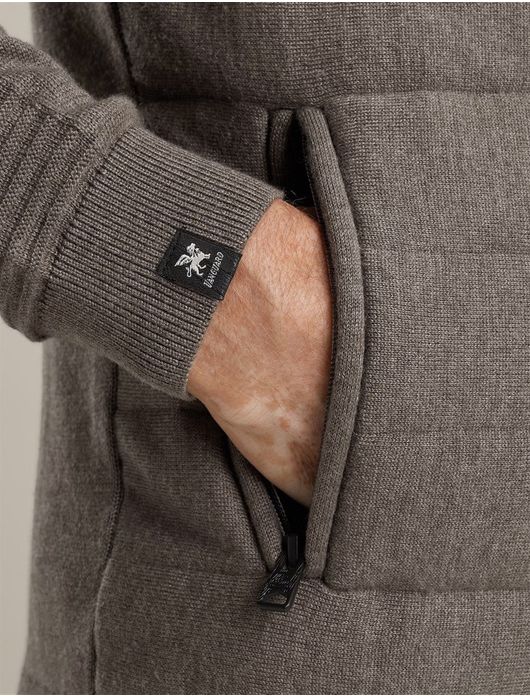 vest Vanguard beige effen katoen outdoor rits