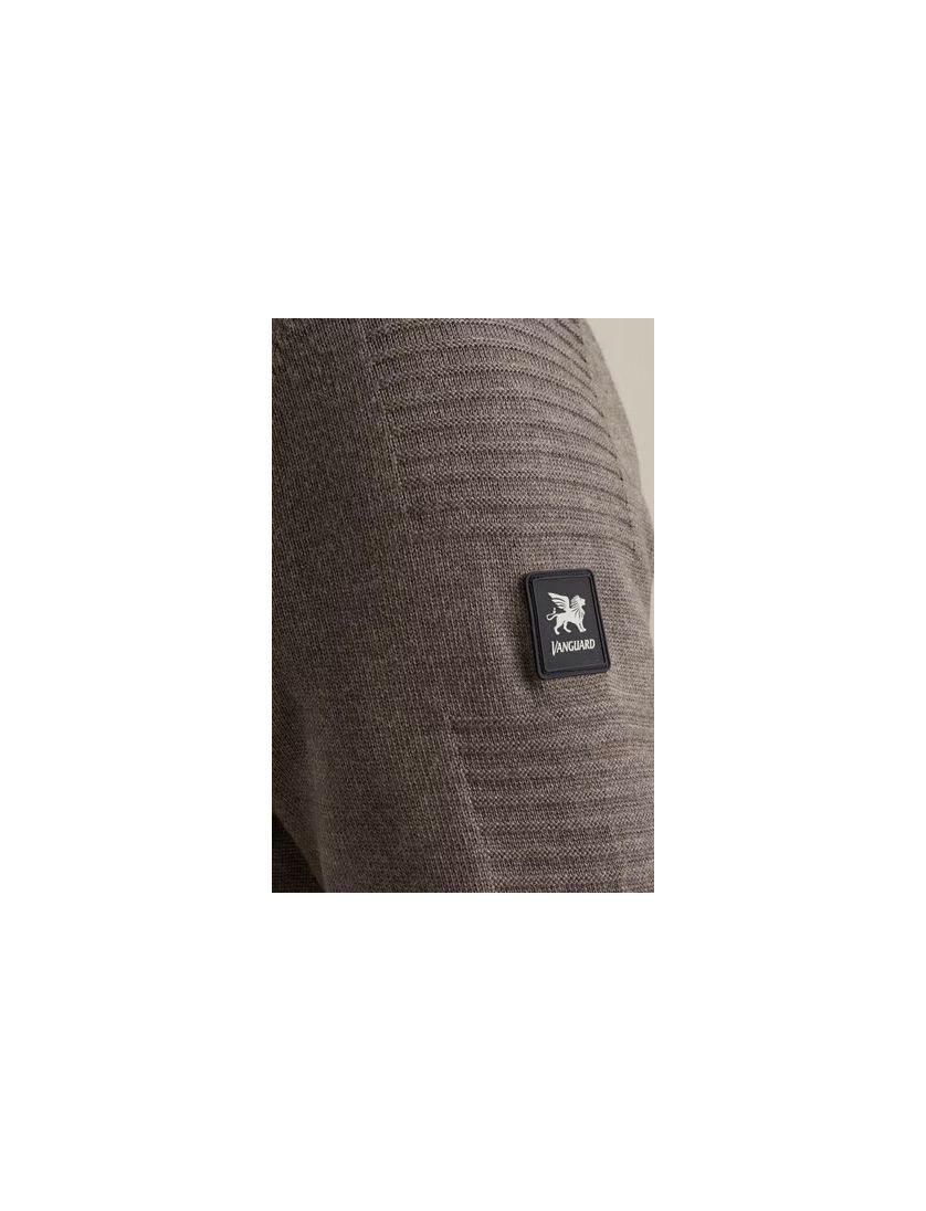 Vanguard vest beige effen katoen outdoor rits hoge hals
