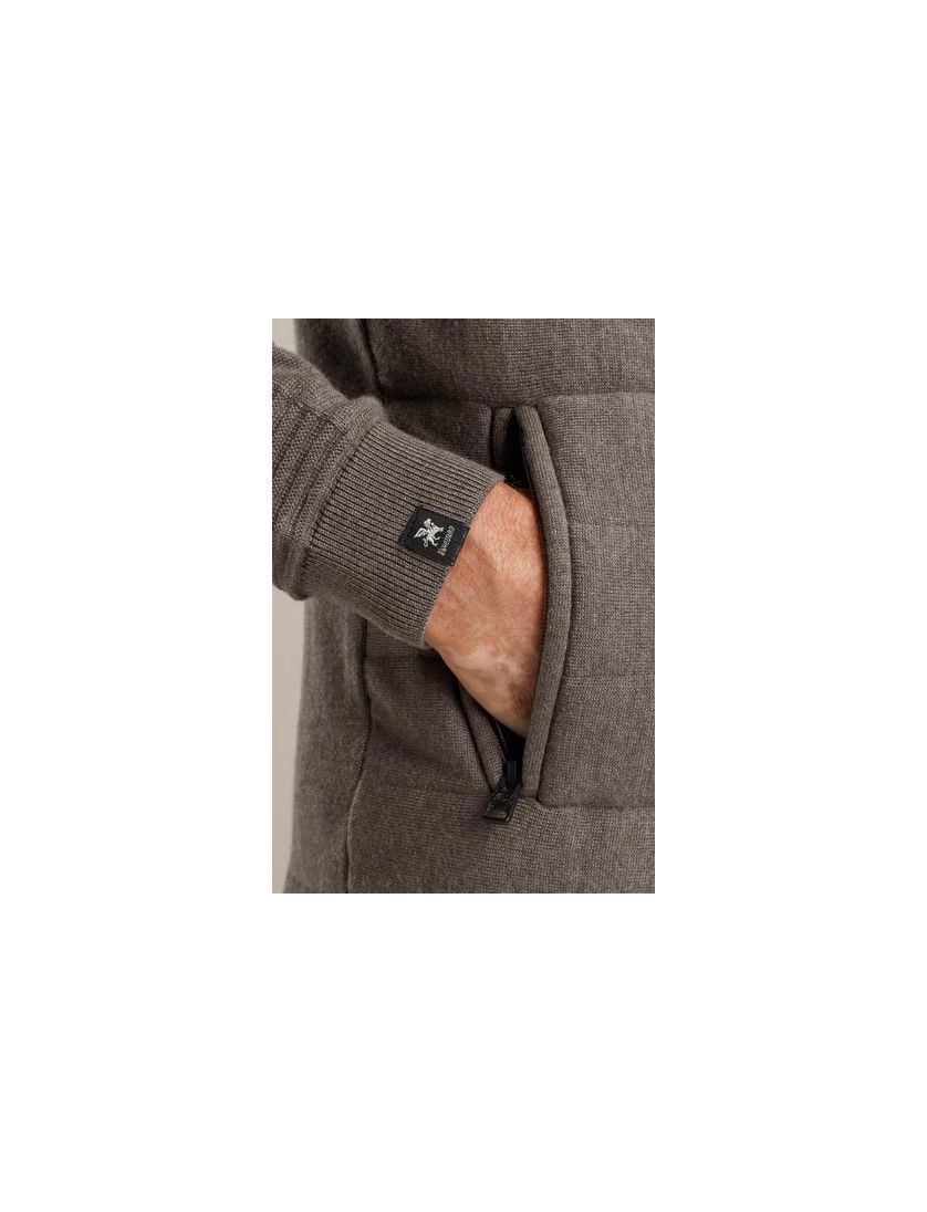 Vanguard vest beige effen katoen outdoor rits hoge hals