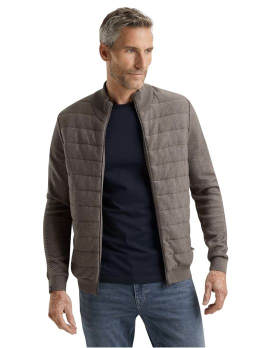 vest Vanguard beige effen katoen outdoor rits