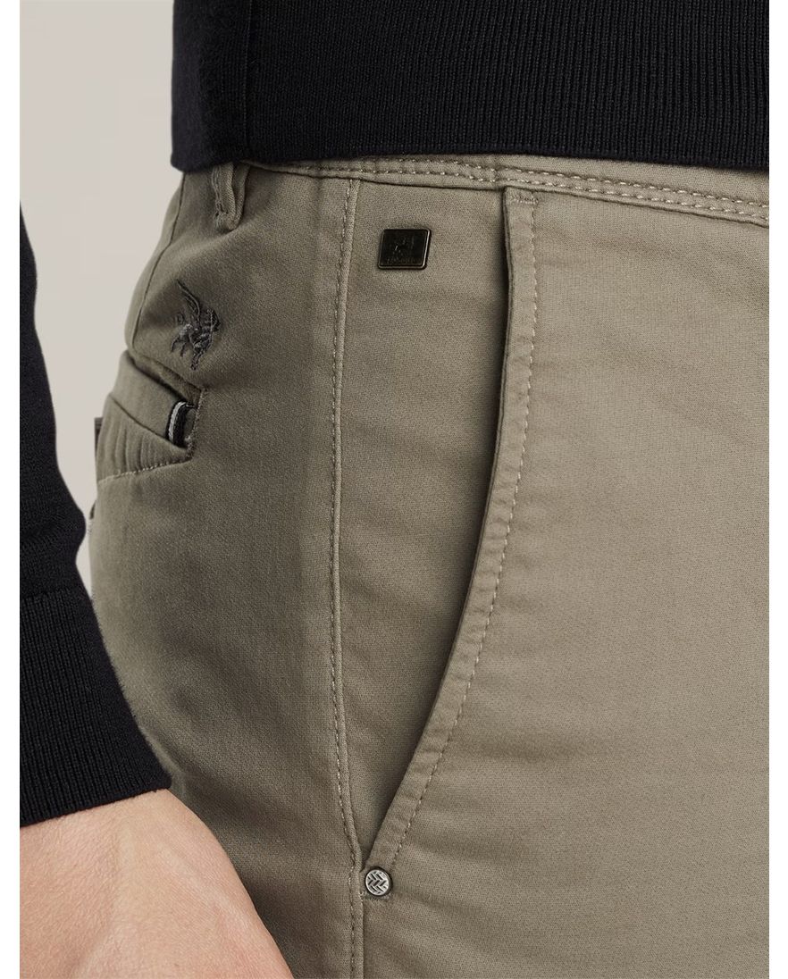 Vanguard chino bruin effen katoen