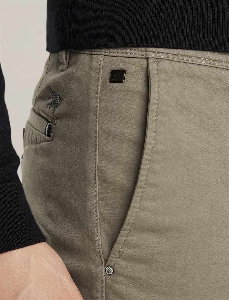 Vanguard chino bruin effen katoen