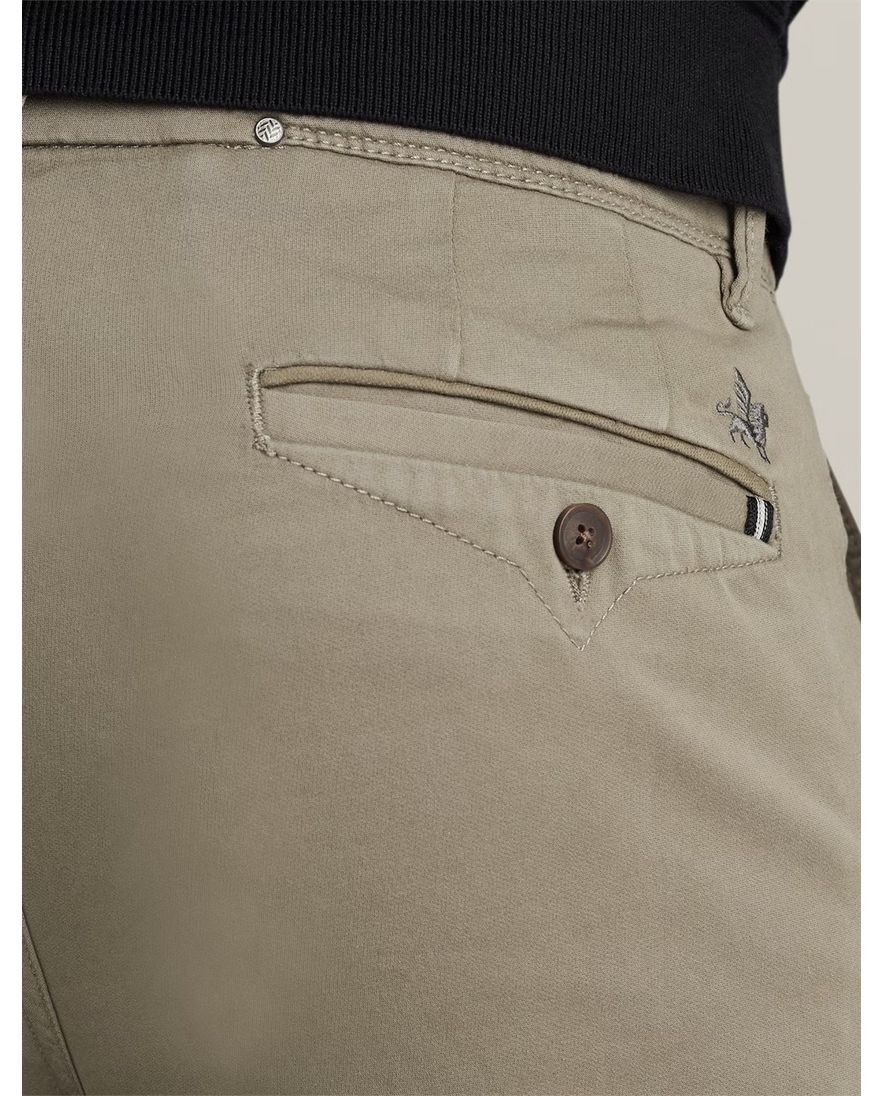 Vanguard chino bruin effen katoen