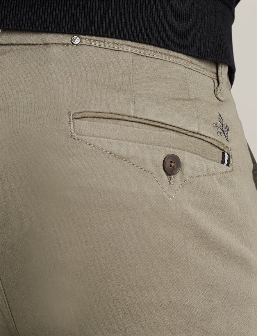 Vanguard chino bruin effen katoen