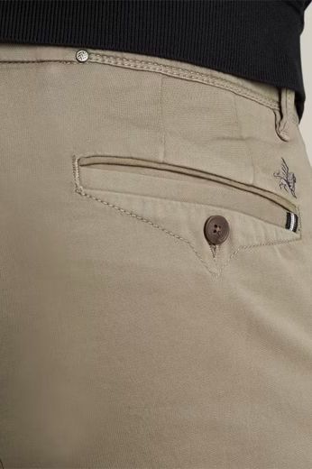 Vanguard chino bruin effen katoen