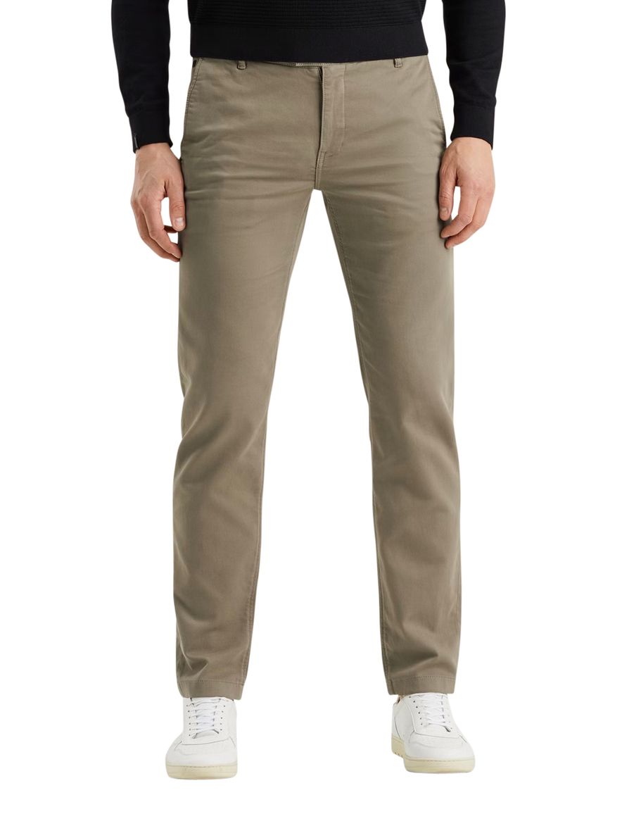 Vanguard chino bruin effen katoen