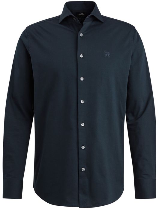 Vanguard overhemd katoen donkerblauw effen wide spread