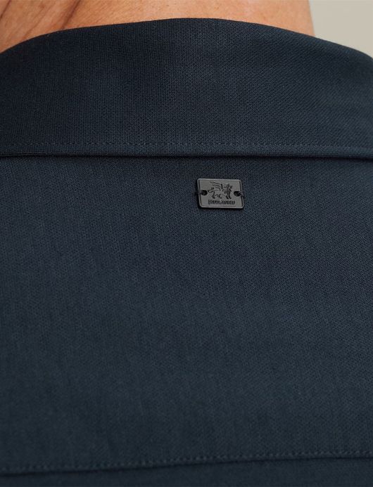 Vanguard overhemd katoen donkerblauw effen wide spread