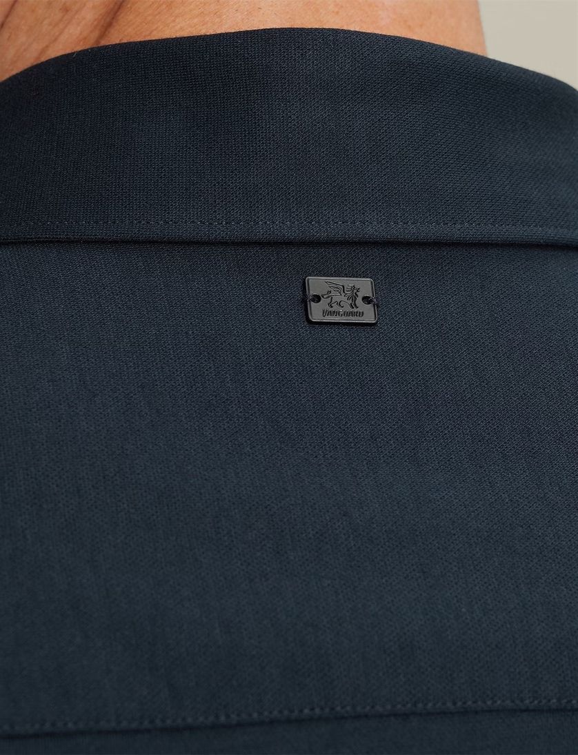 Vanguard overhemd katoen donkerblauw effen wide spread